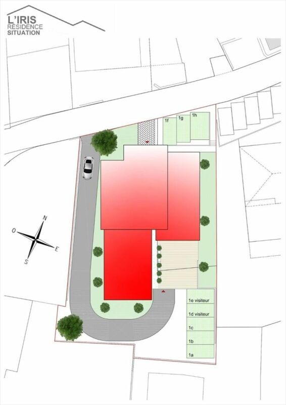 Lageplan mit Grundstück und Gebäudeumriss