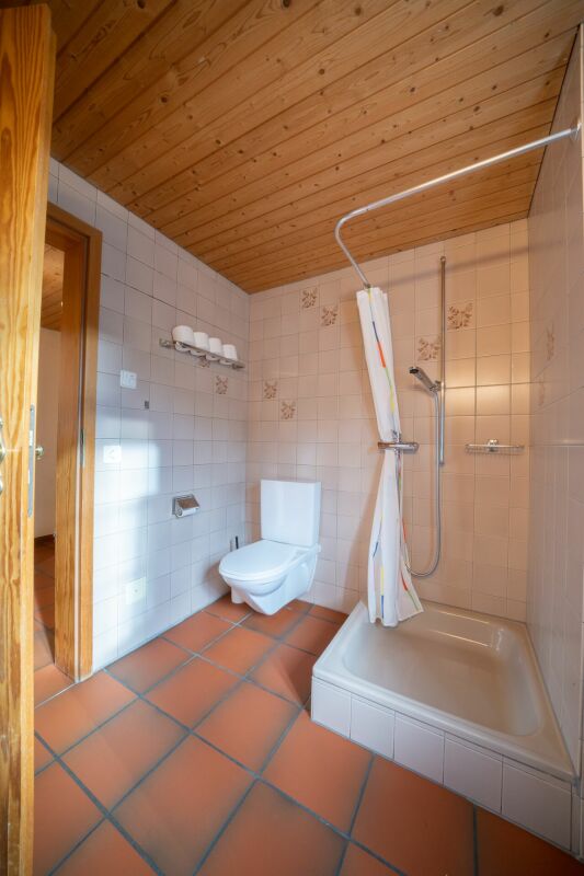 Badezimmer mit Dusche und WC