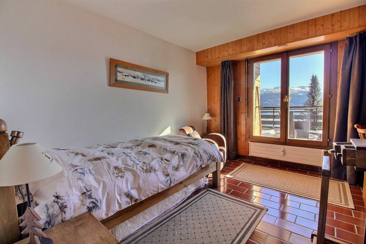 Schlafzimmer mit Bergblick