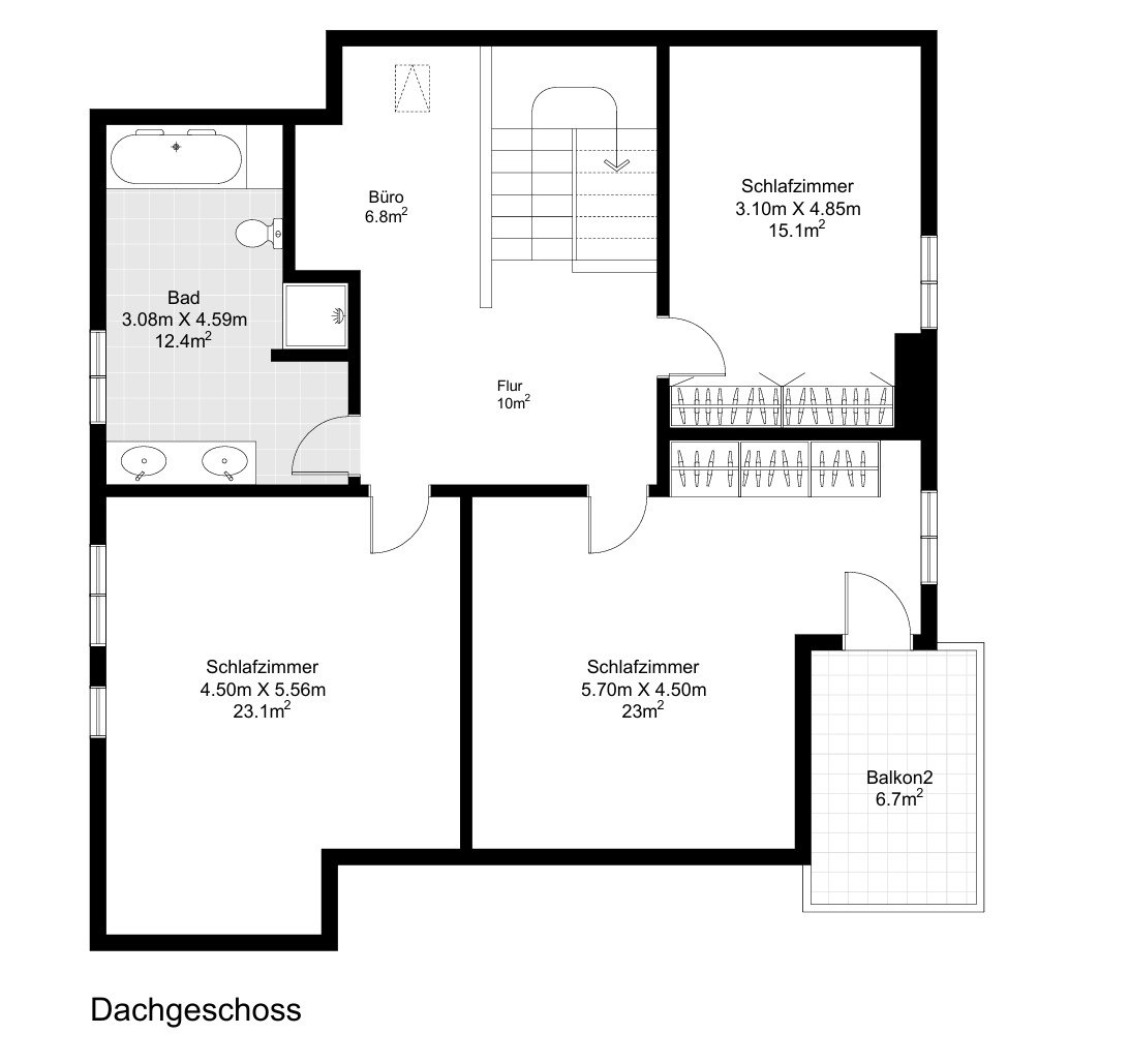 Dachgeschoss-Grundriss