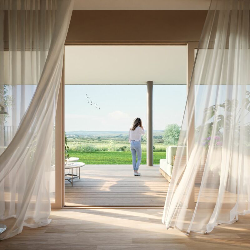 Wohnbereich mit Terrassenausblick