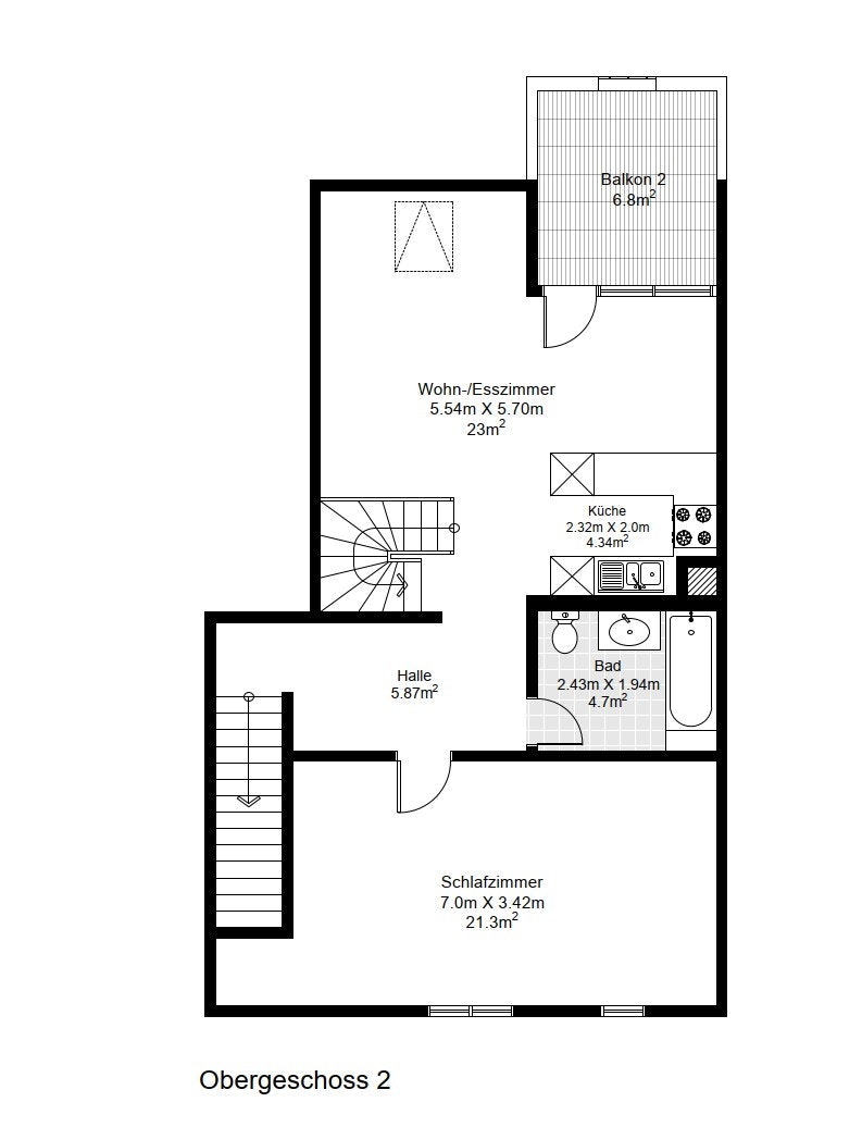 Grundriss Obergeschoss 2