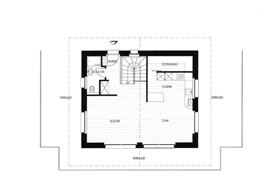 Grundriss mit Terrasse
