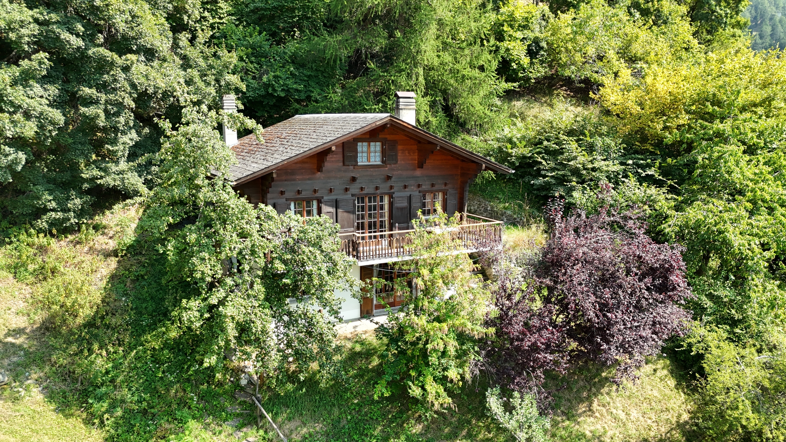 Alpines Holzhaus im Grünen