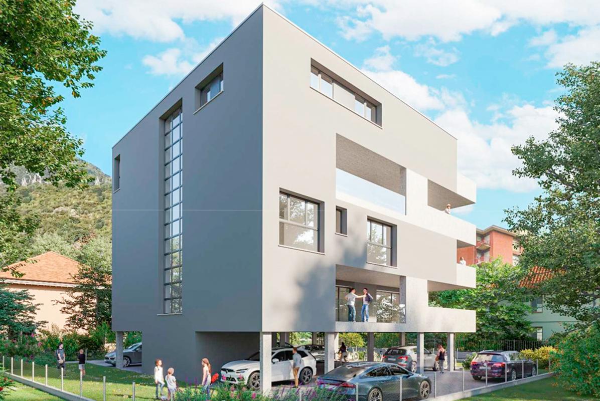 Modernes Mehrfamilienhaus im Grünen