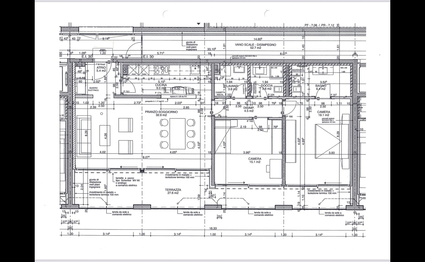 Grundriss einer Wohnung mit Terrasse