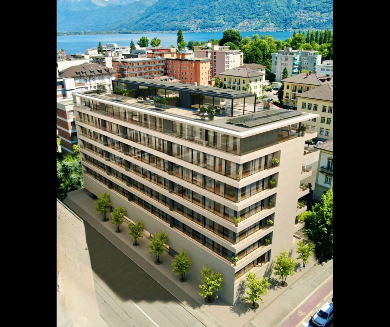 Modernes Mehrfamilienhaus mit Seeblick