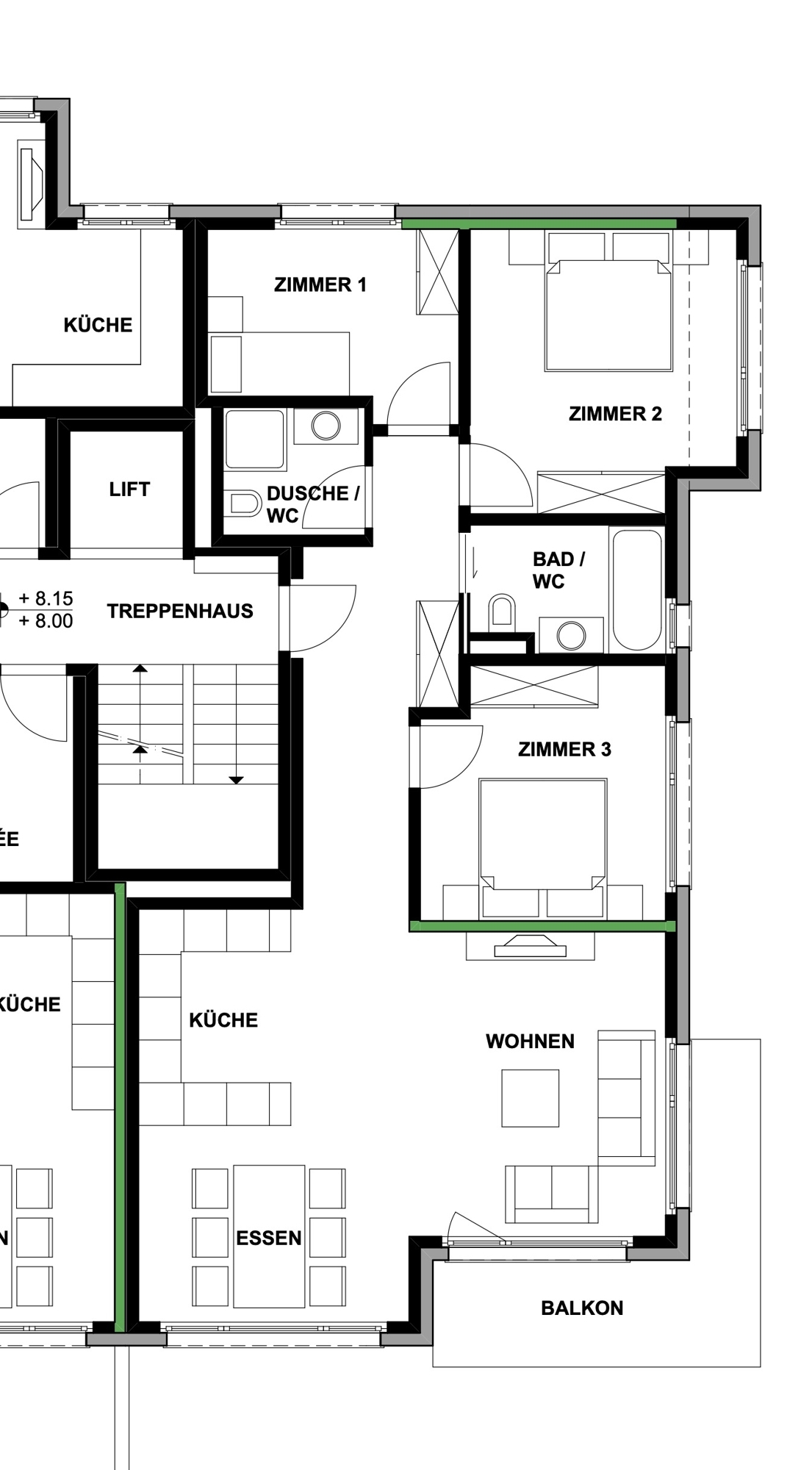 Grundriss einer Wohnung