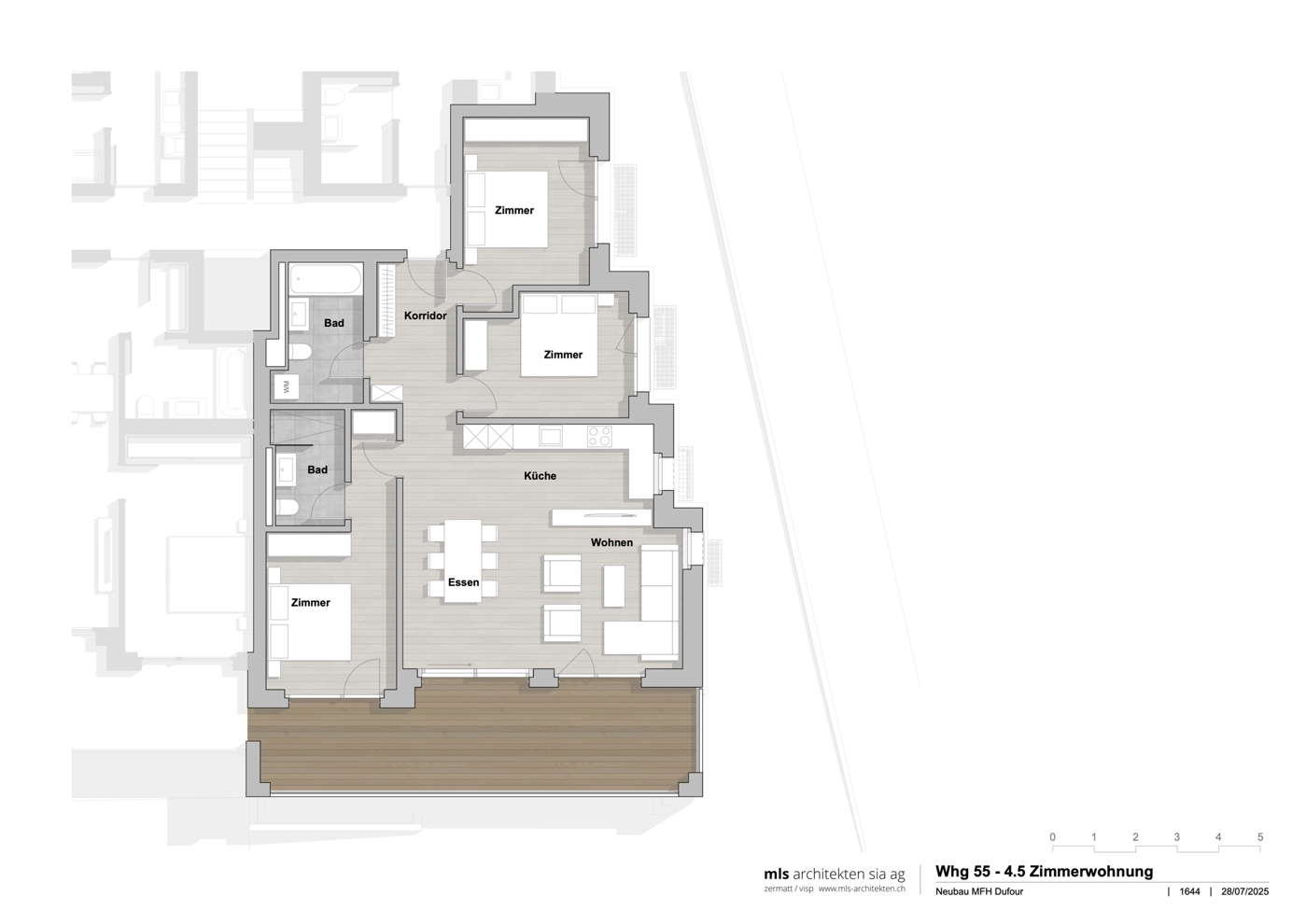 Grundriss einer 4,5-Zimmer-Wohnung
