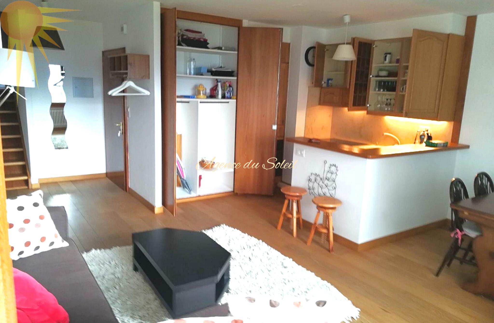 Wohnzimmer mit offener Küchenzeile