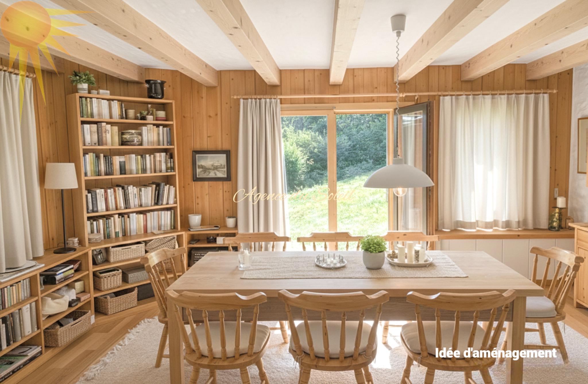Helles Esszimmer im skandinavisch-natürlichen Stil