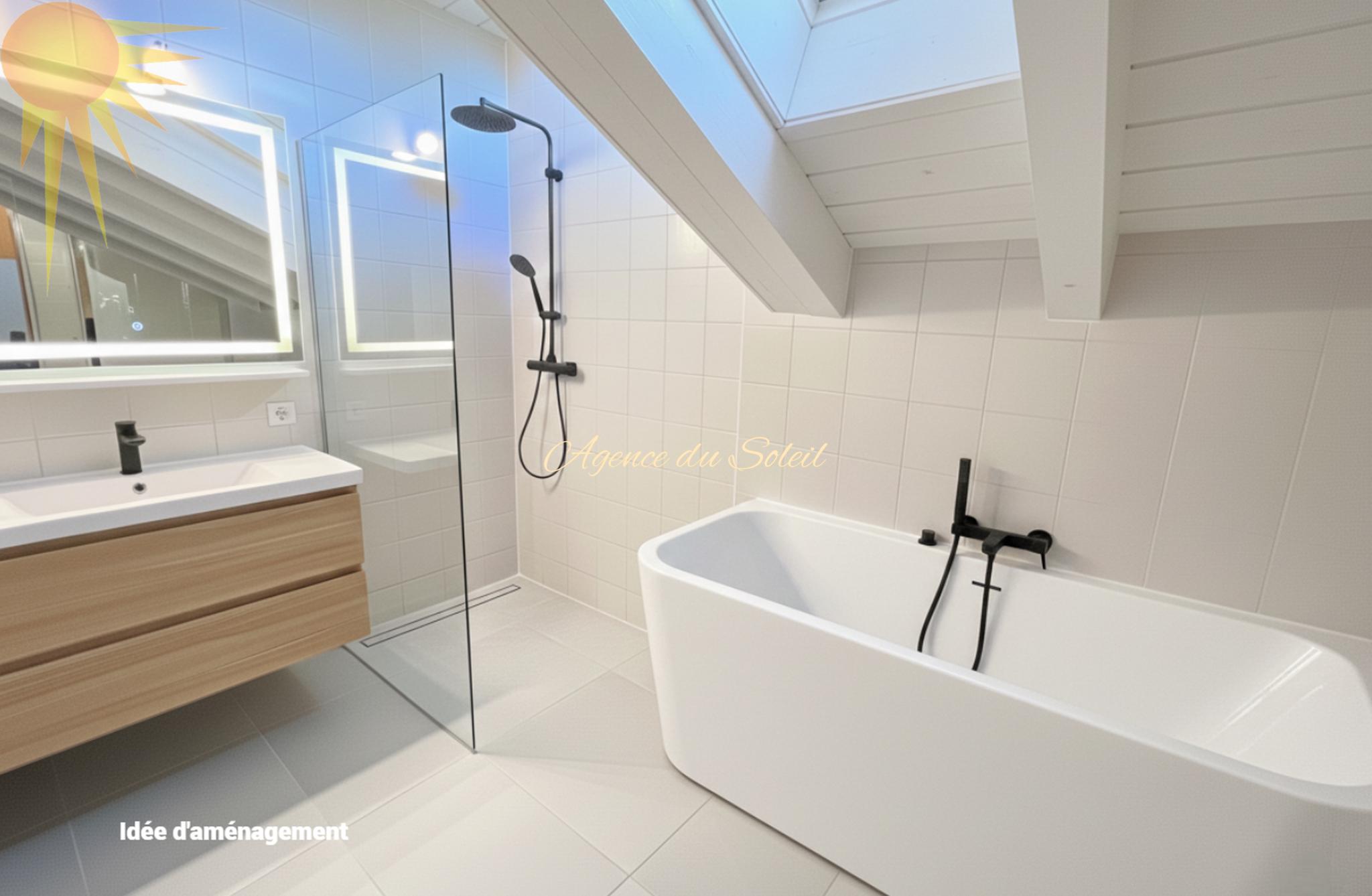 Modernes Badezimmer unterm Dach