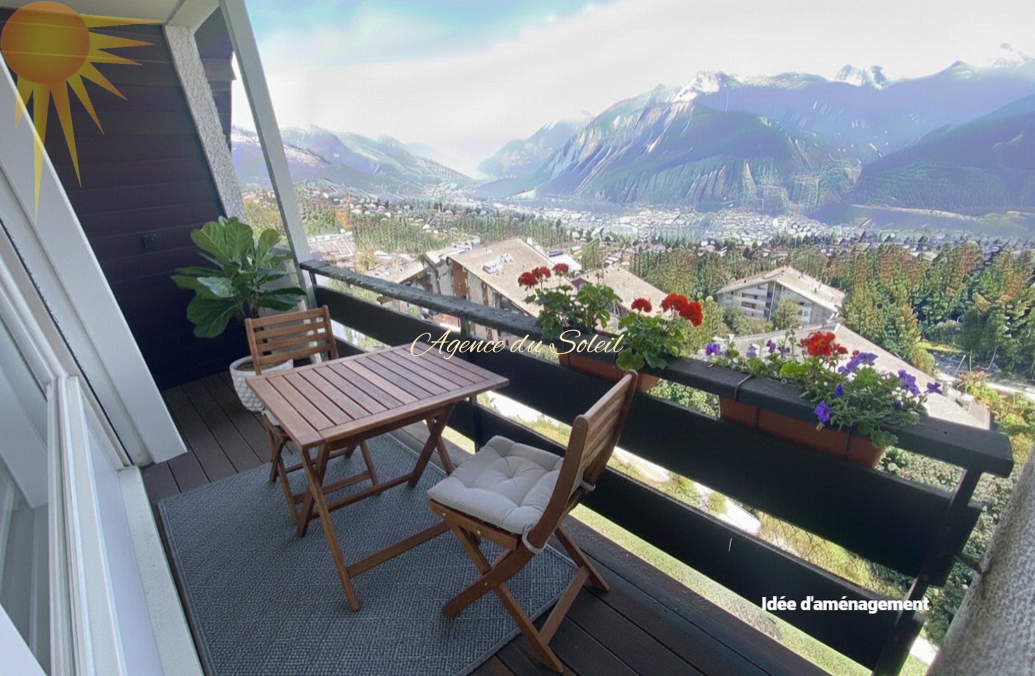 Balkon mit Bergpanorama