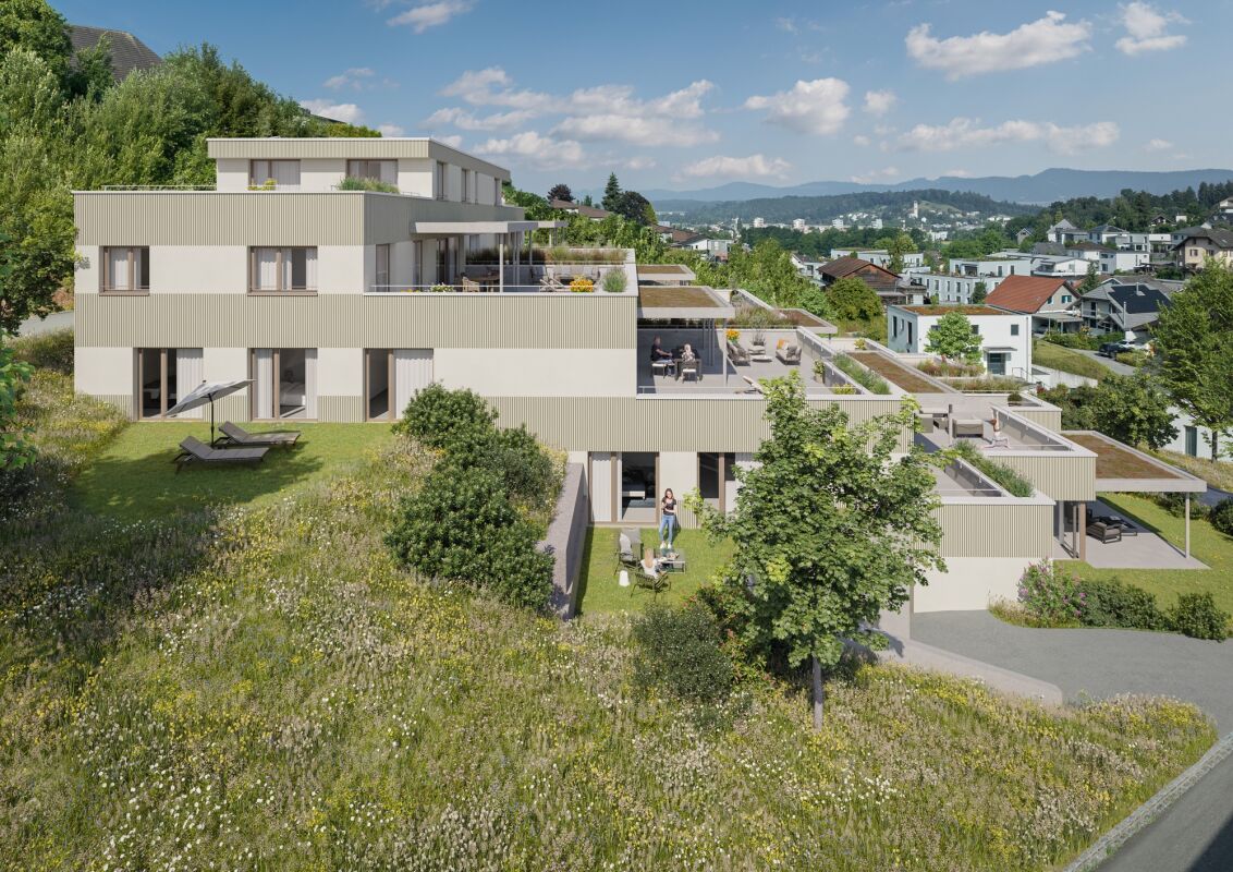Modernes terrassiertes Mehrfamilienhaus in Hanglage
