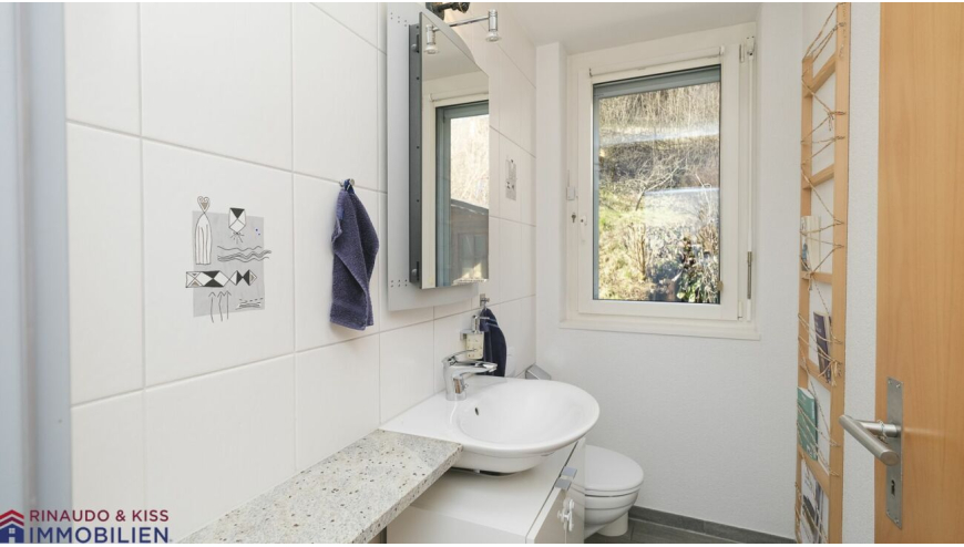 Gäste-WC mit Fenster und Waschtisch