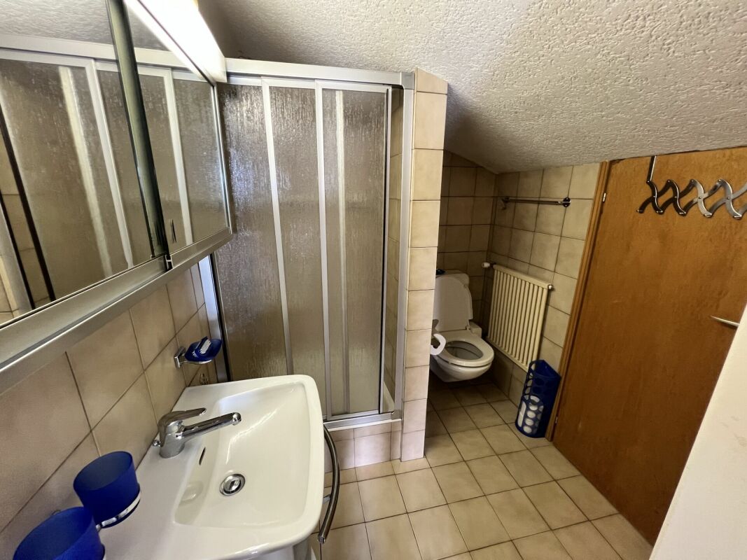 Badezimmer mit Dusche und WC