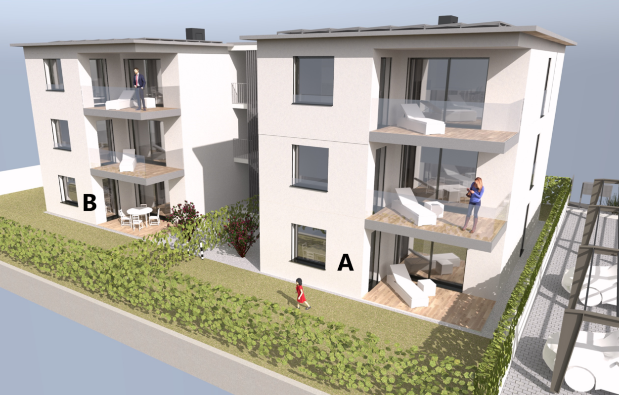 Modernes Mehrfamilienhaus mit Balkonen