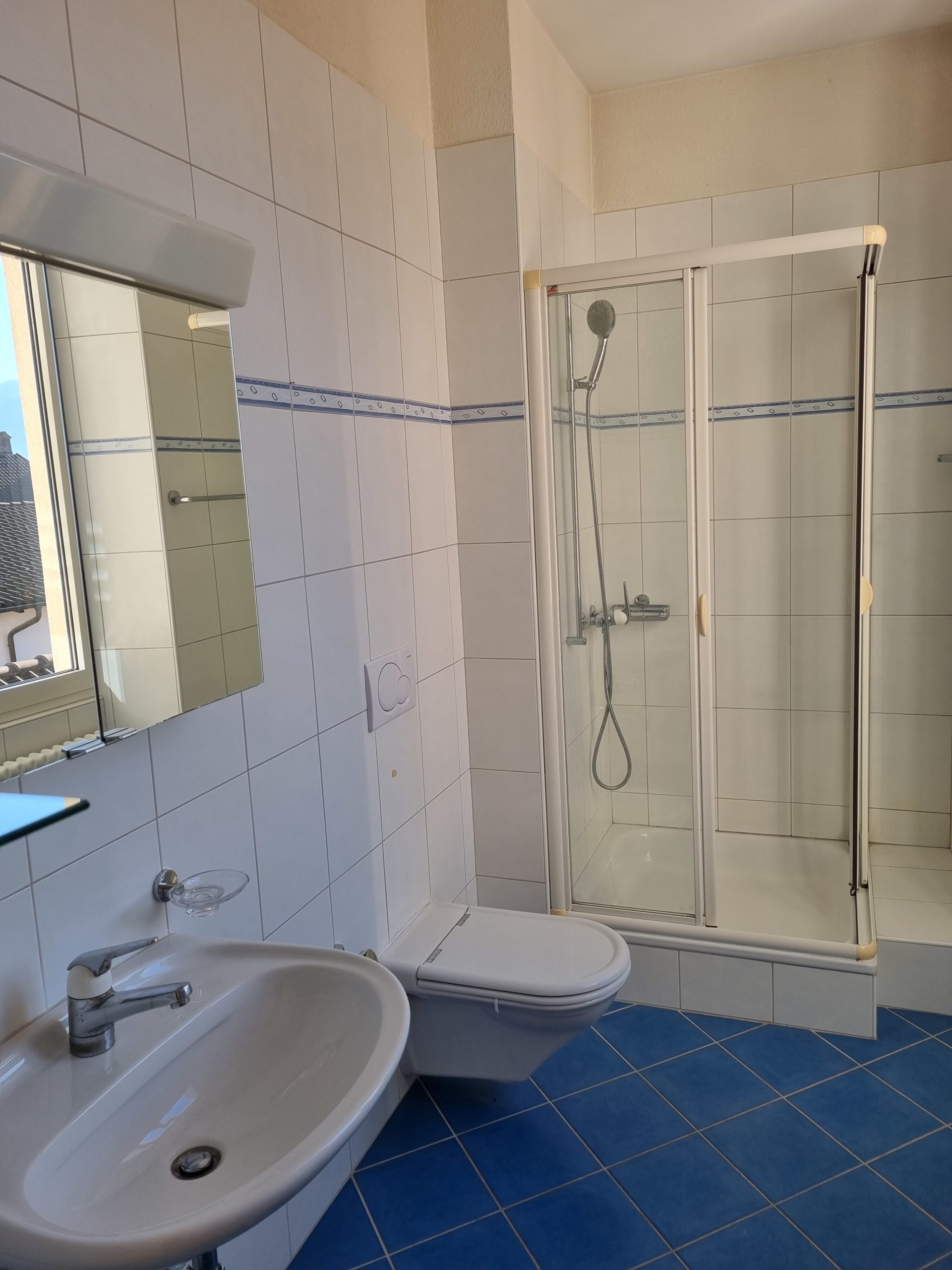 Badezimmer mit Dusche und WC