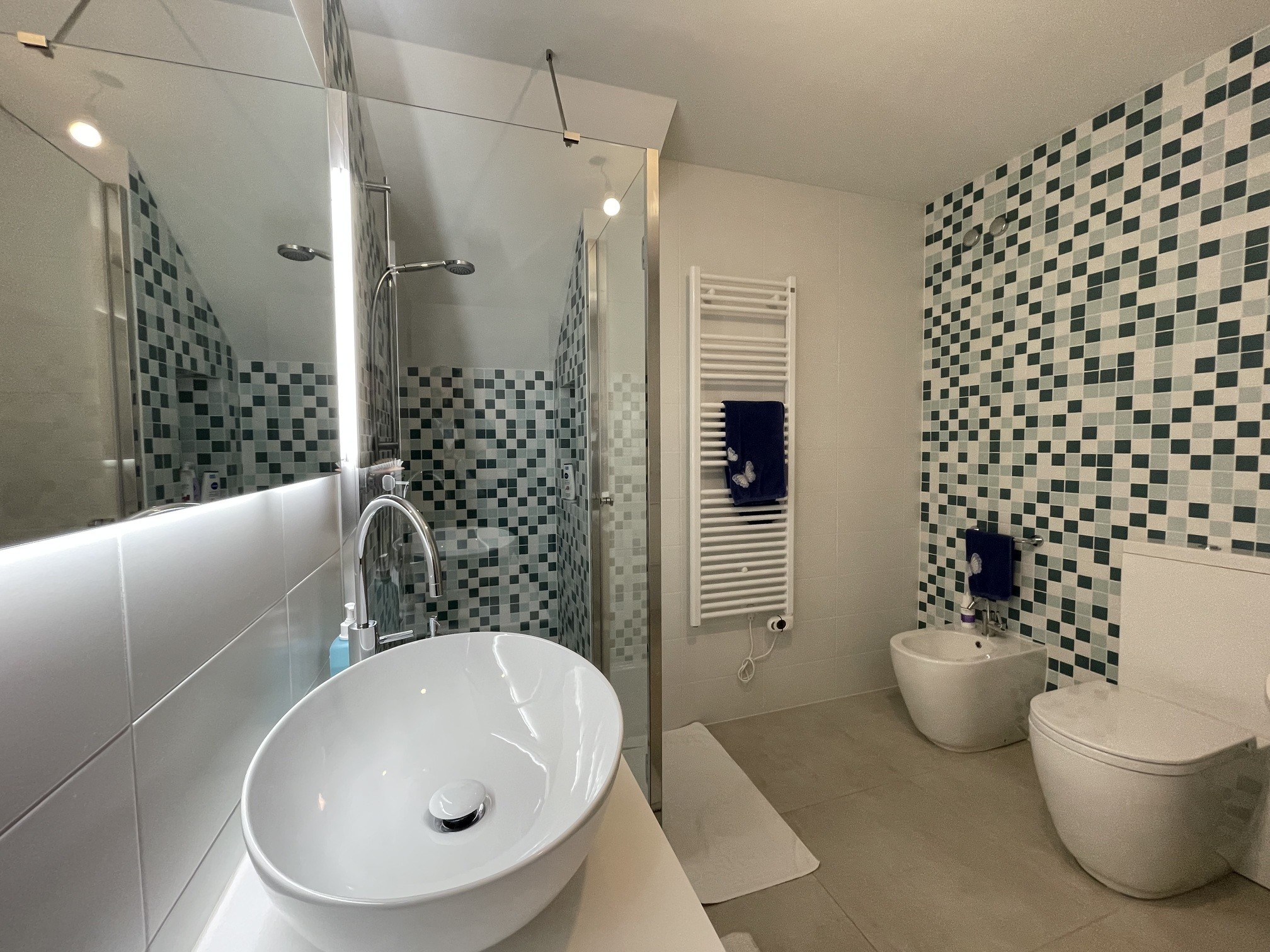 Modernes Badezimmer mit Dusche und Bidet