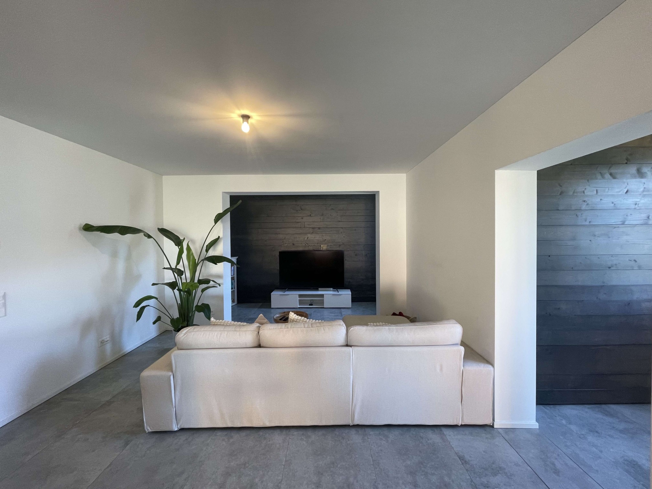Modernes Wohnzimmer mit TV-Nische