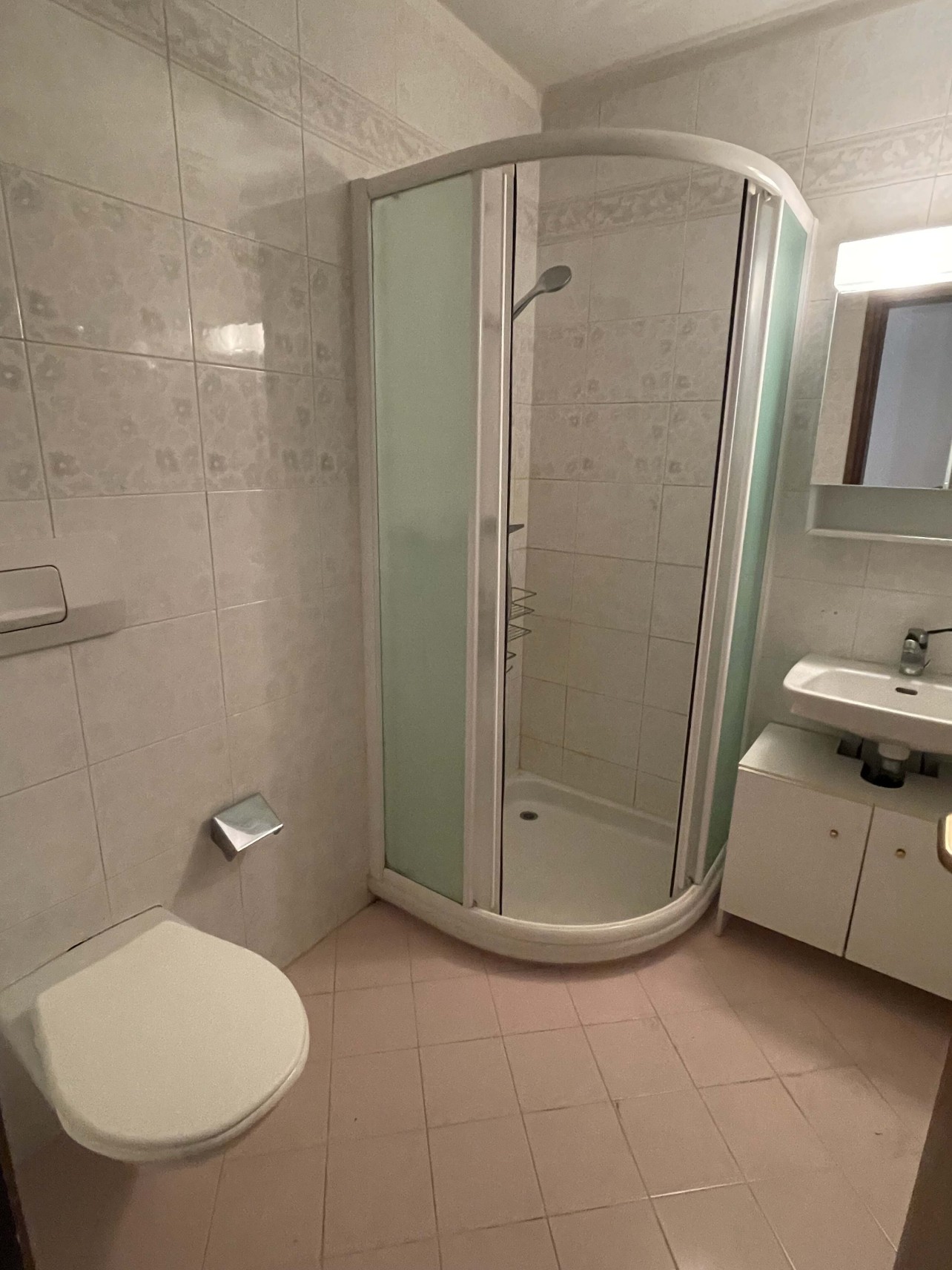 Badezimmer mit Dusche und WC