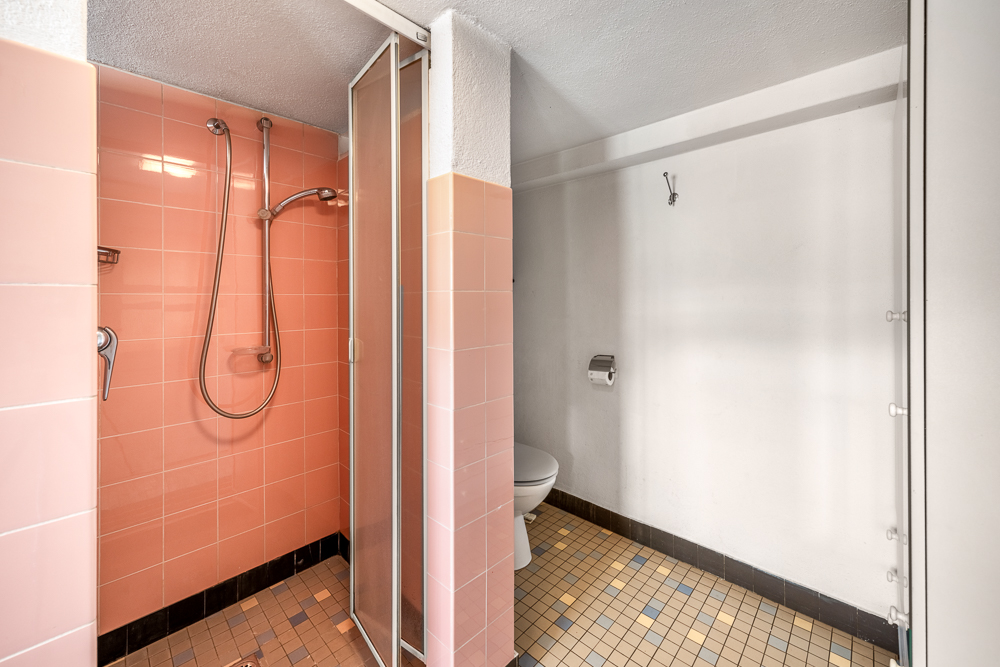 Badezimmer mit Dusche und WC