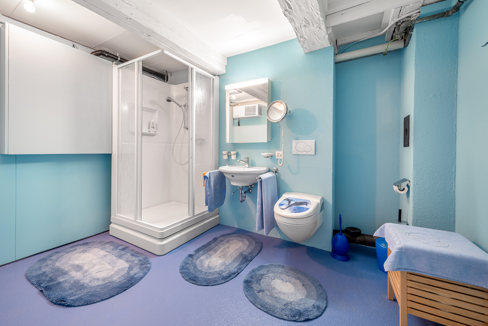 Kleines Badezimmer mit Dusche und WC