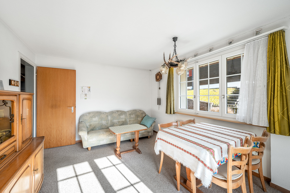 Wohn- und Esszimmer mit Tageslicht