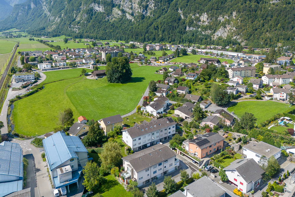 Luftaufnahme eines alpinen Wohnortes