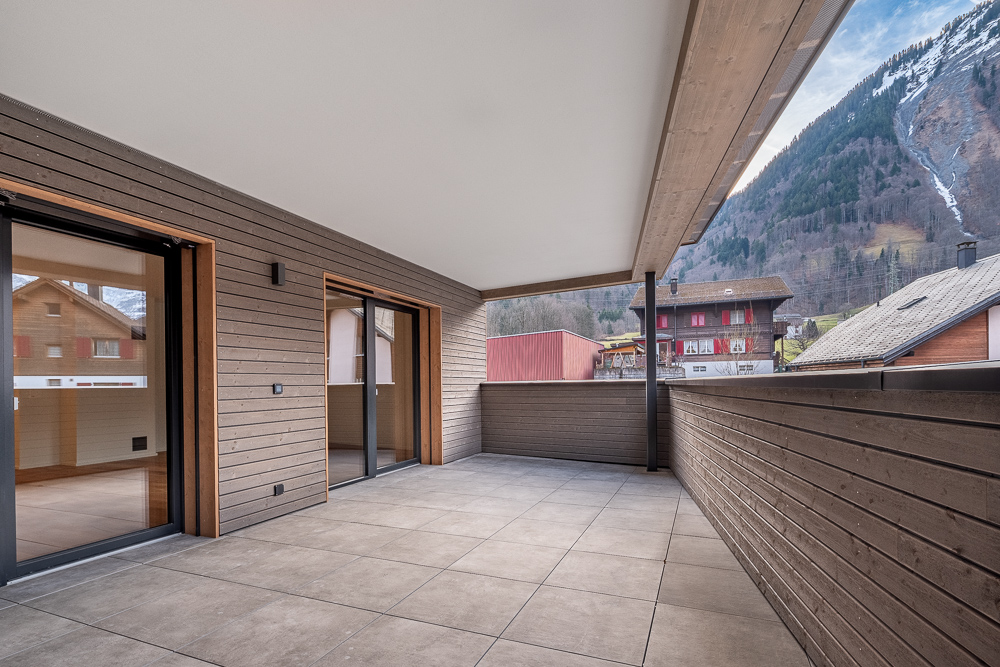 Balkon mit Bergblick