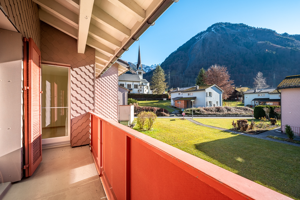 Balkon mit Bergblick