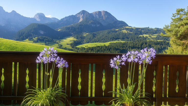 Balkon mit Alpenblick
