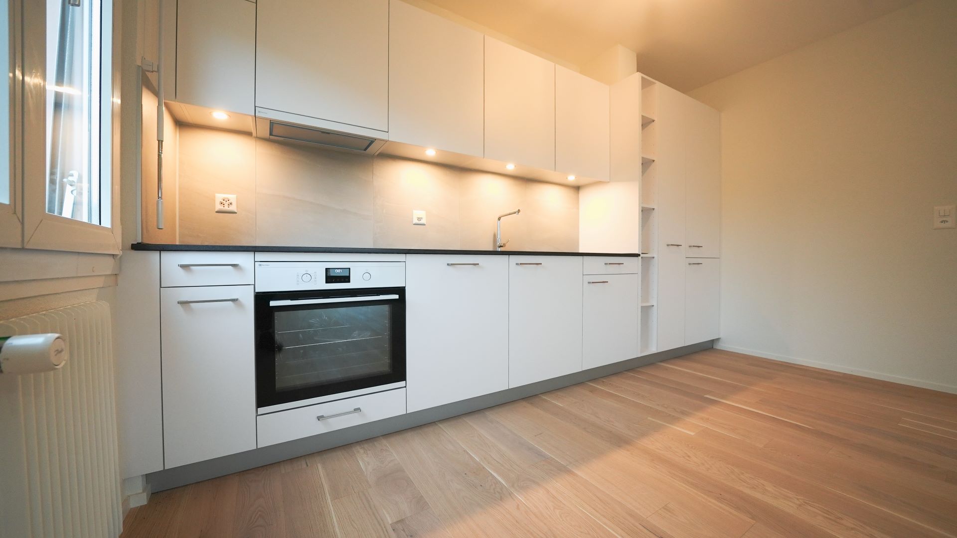 Moderne Küche mit weißer Einbauzeile