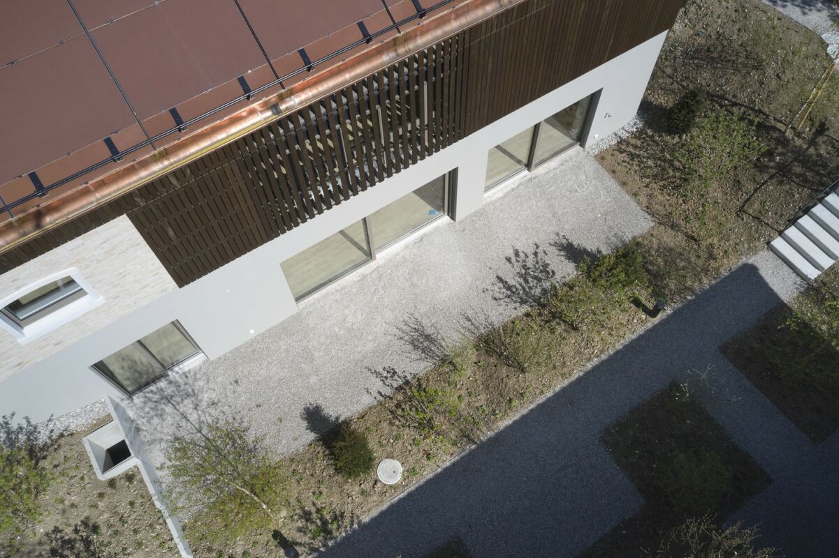 Modernes Haus aus der Luft
