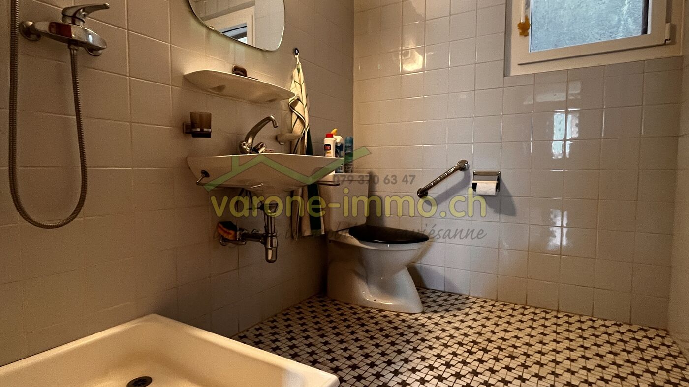 Kleines Badezimmer mit WC und Dusche