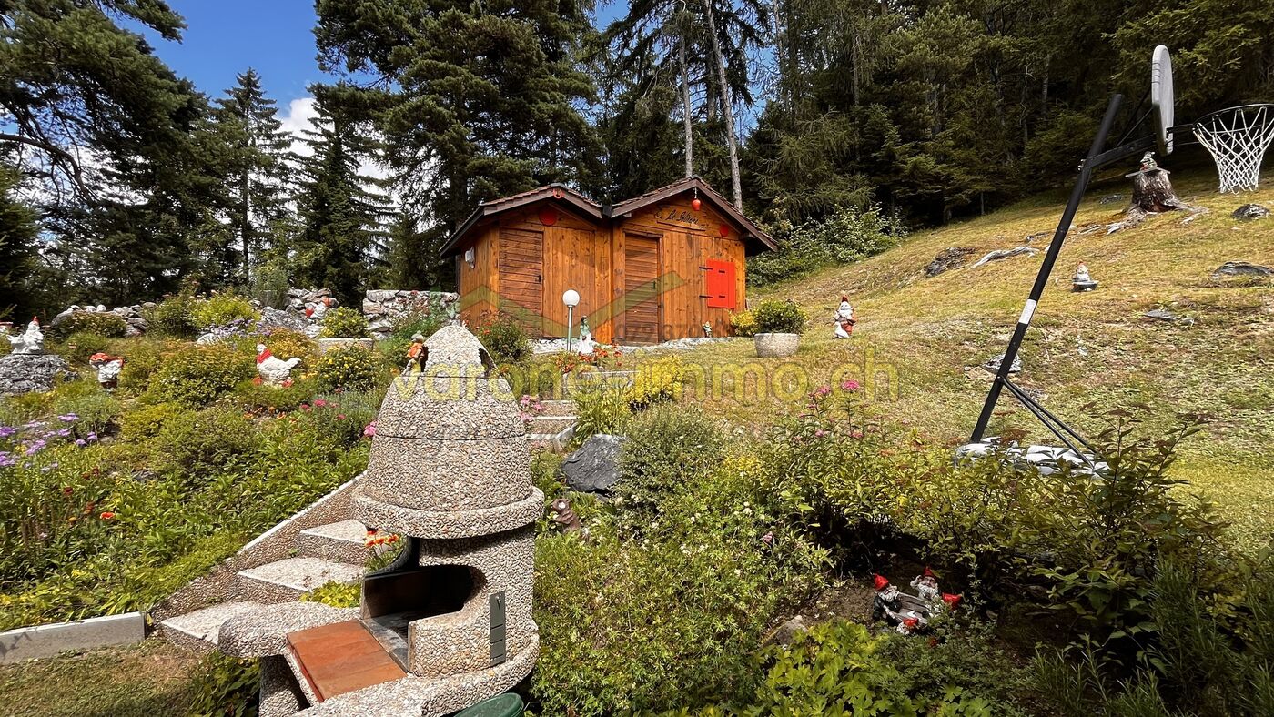 Berghütte mit Garten und Basketballkorb