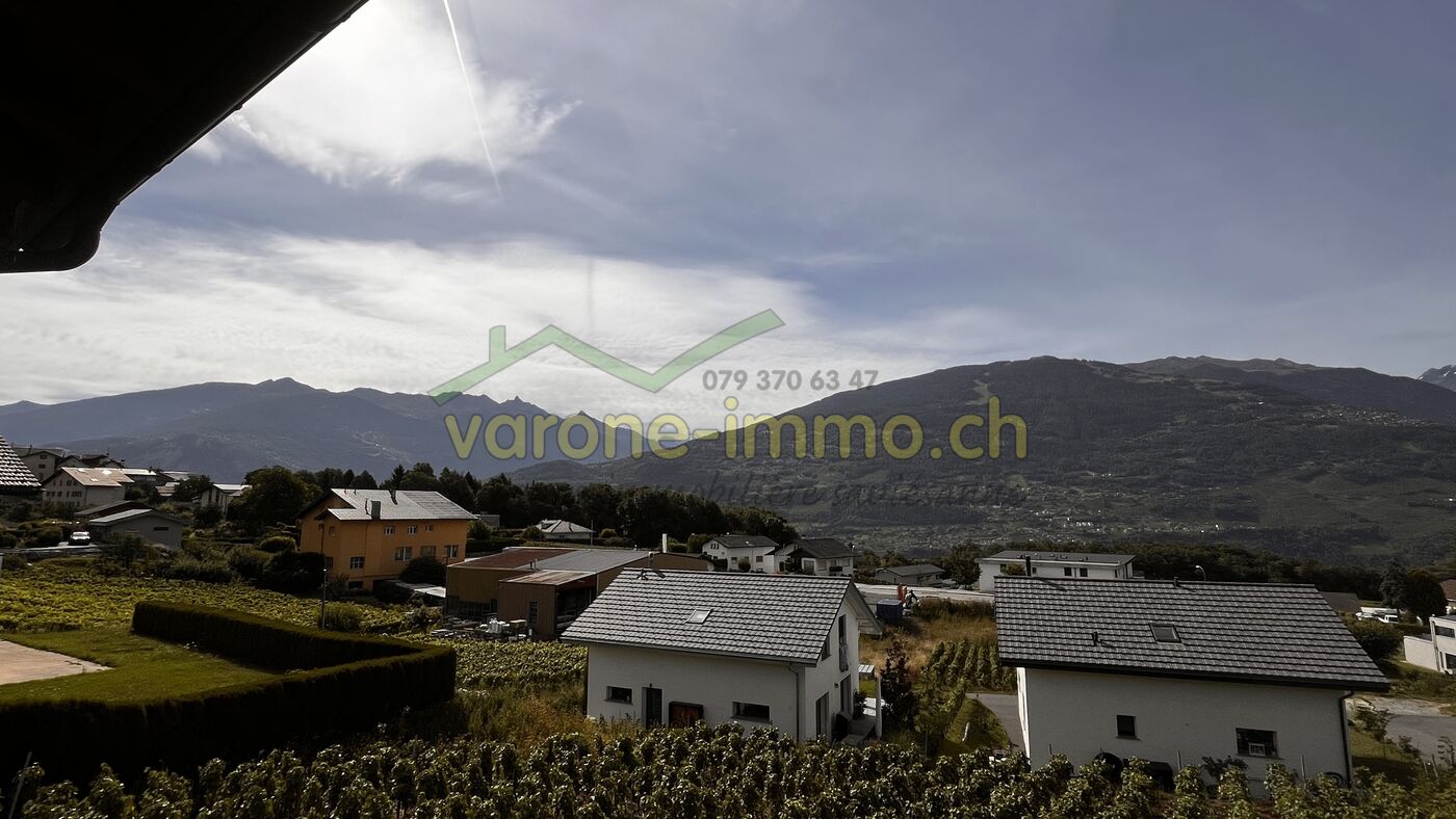 Bergblick über Wohngebiet
