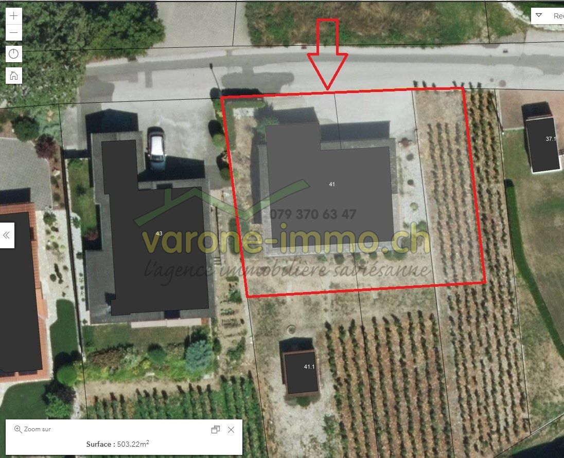 Luftbild eines Grundstücks mit markiertem Bauperimeter
