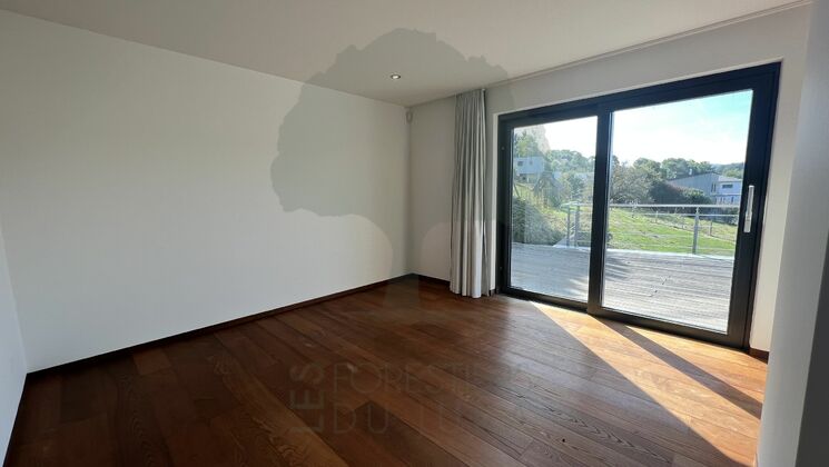 Leerer Wohnraum mit Terrassentür