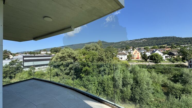 Balkon mit Weitblick ins Grüne