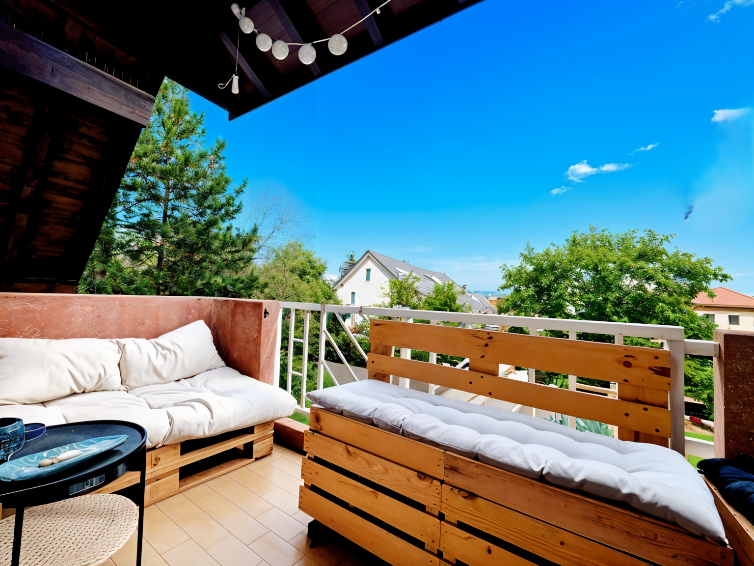 Balkon mit Sitzbereich und Meerblick