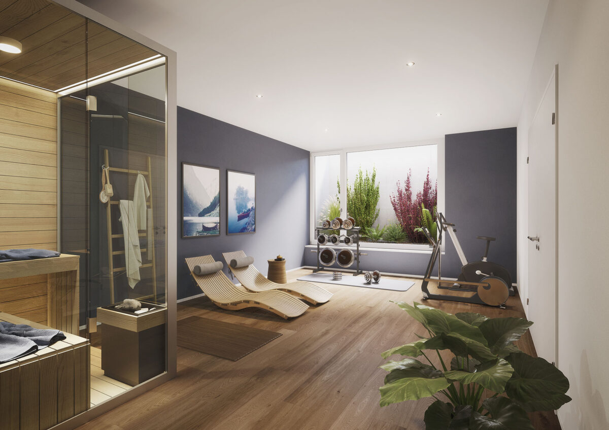 Moderne Wellness- und Fitnesszone