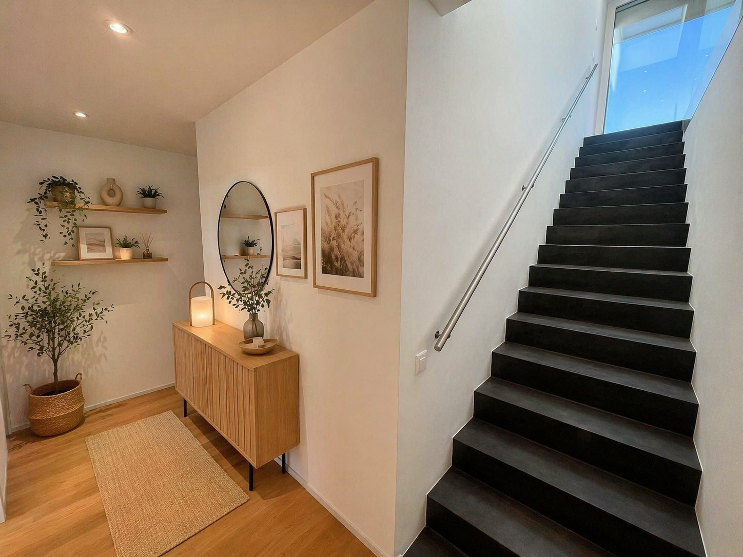 Moderner Eingangsbereich mit Treppe