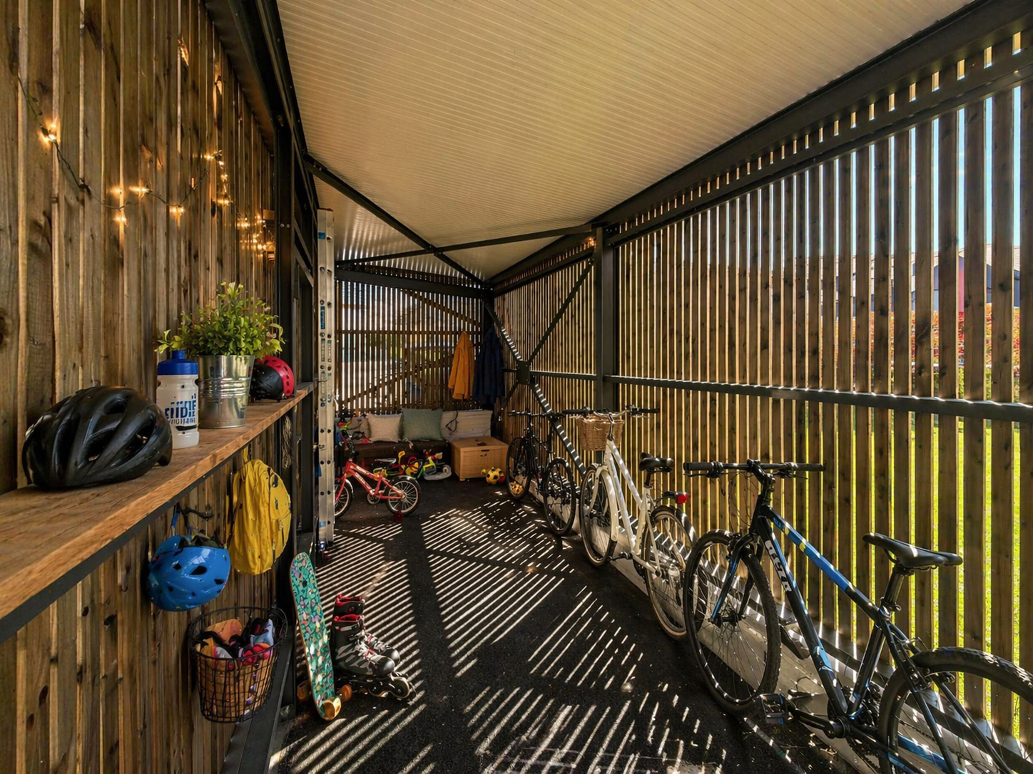 Überdachter Fahrrad- und Stauraum
