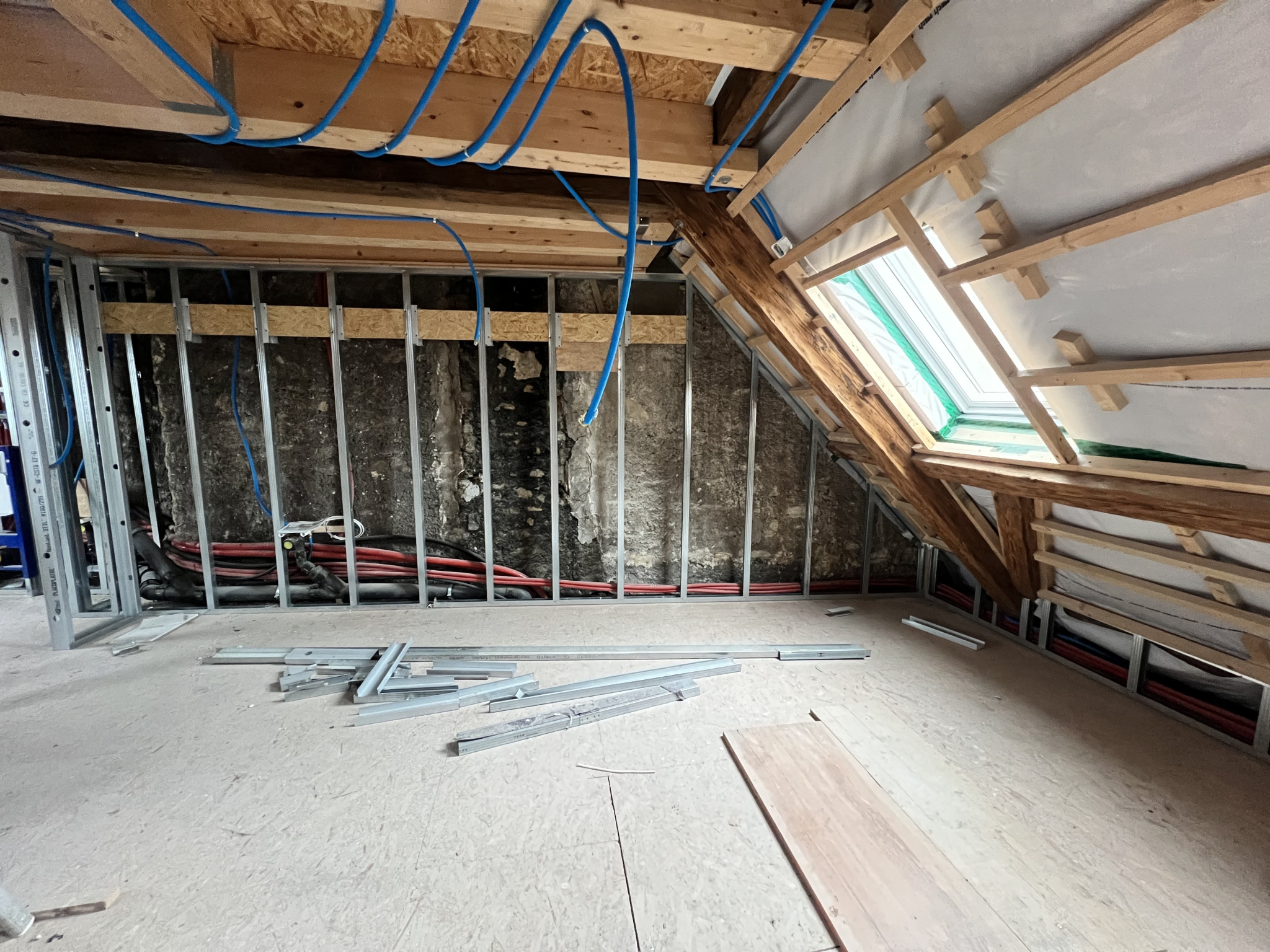 Dachboden im Rohbau