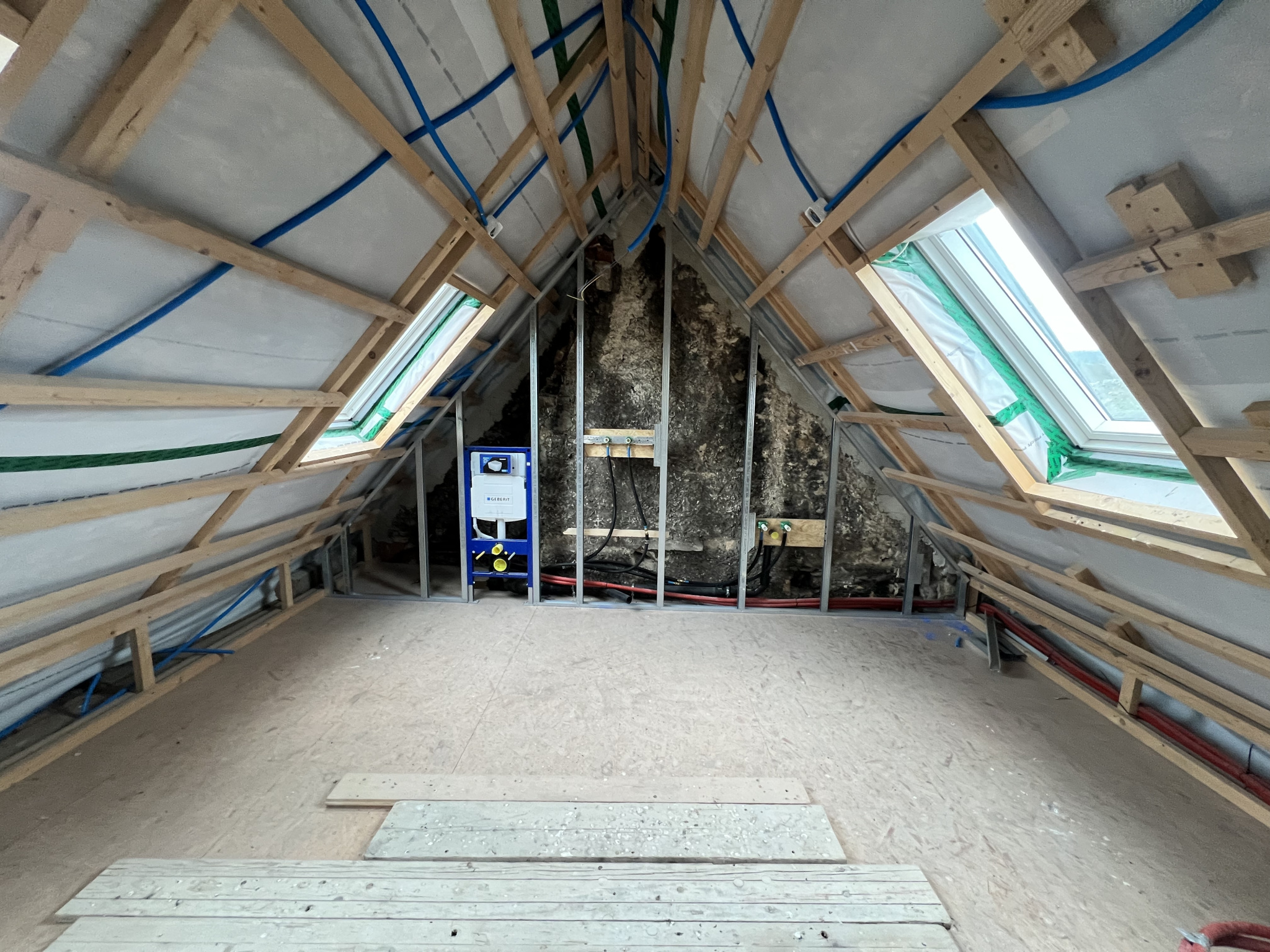 Dachgeschoss im Rohbau