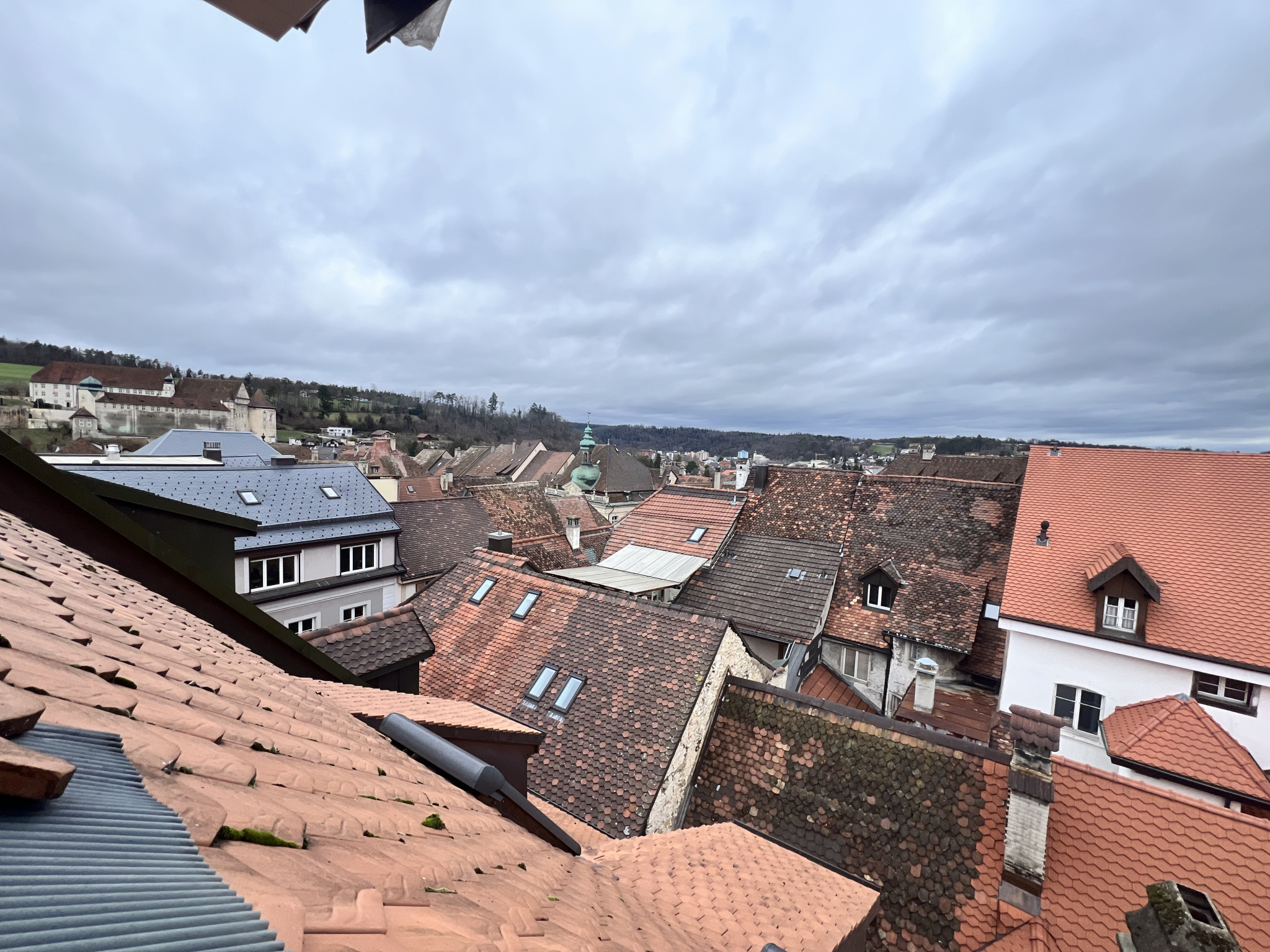 Dachlandschaft über einer Altstadt
