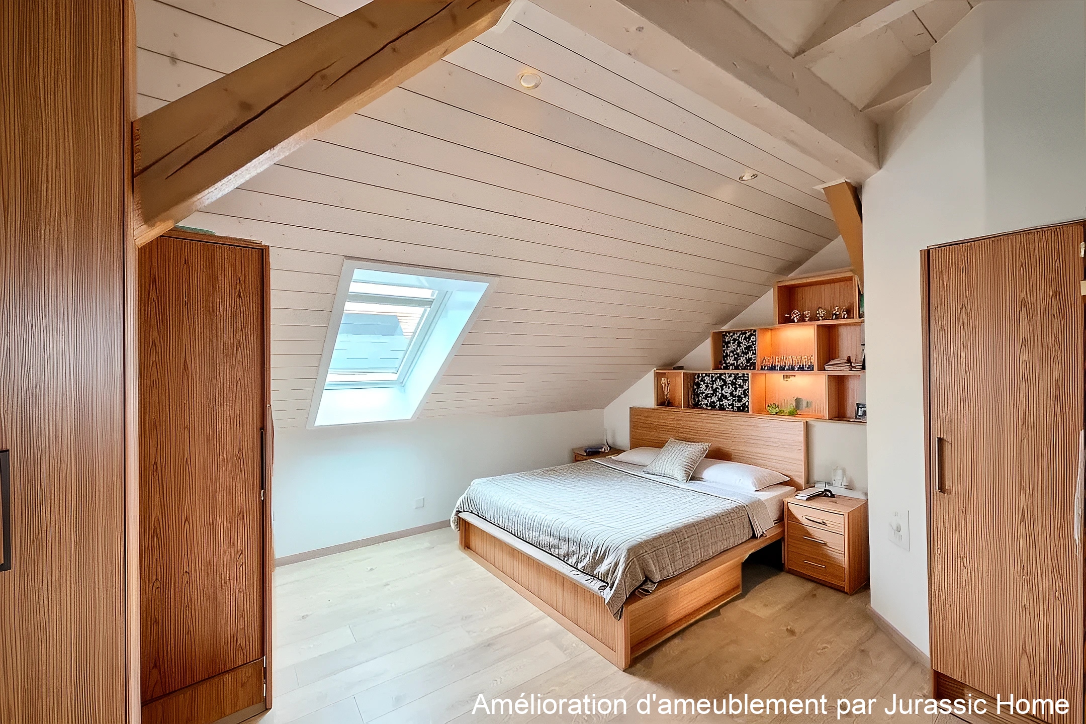 Dachgeschoss-Schlafzimmer mit Dachfenster