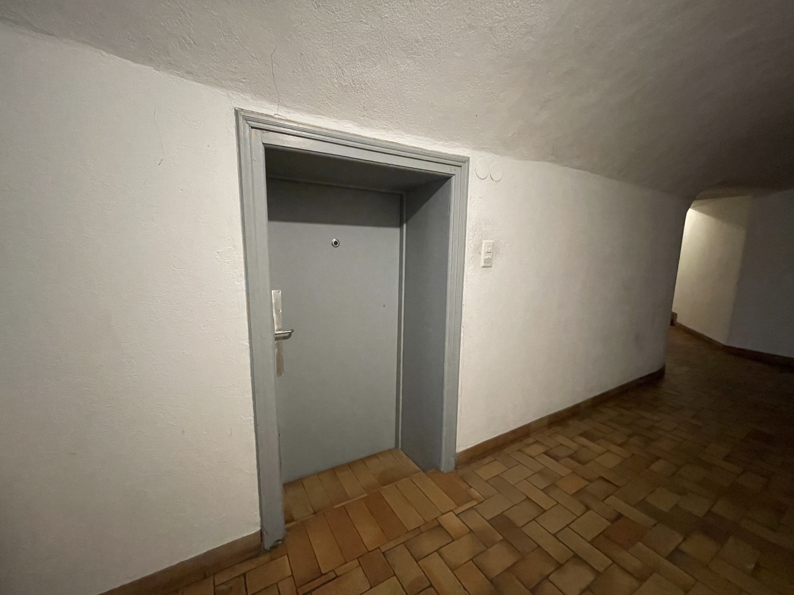 Treppenhaus-Flur mit Wohnungstür