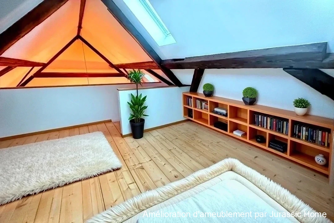 Ausgebauter Dachboden mit Einbaumöbeln